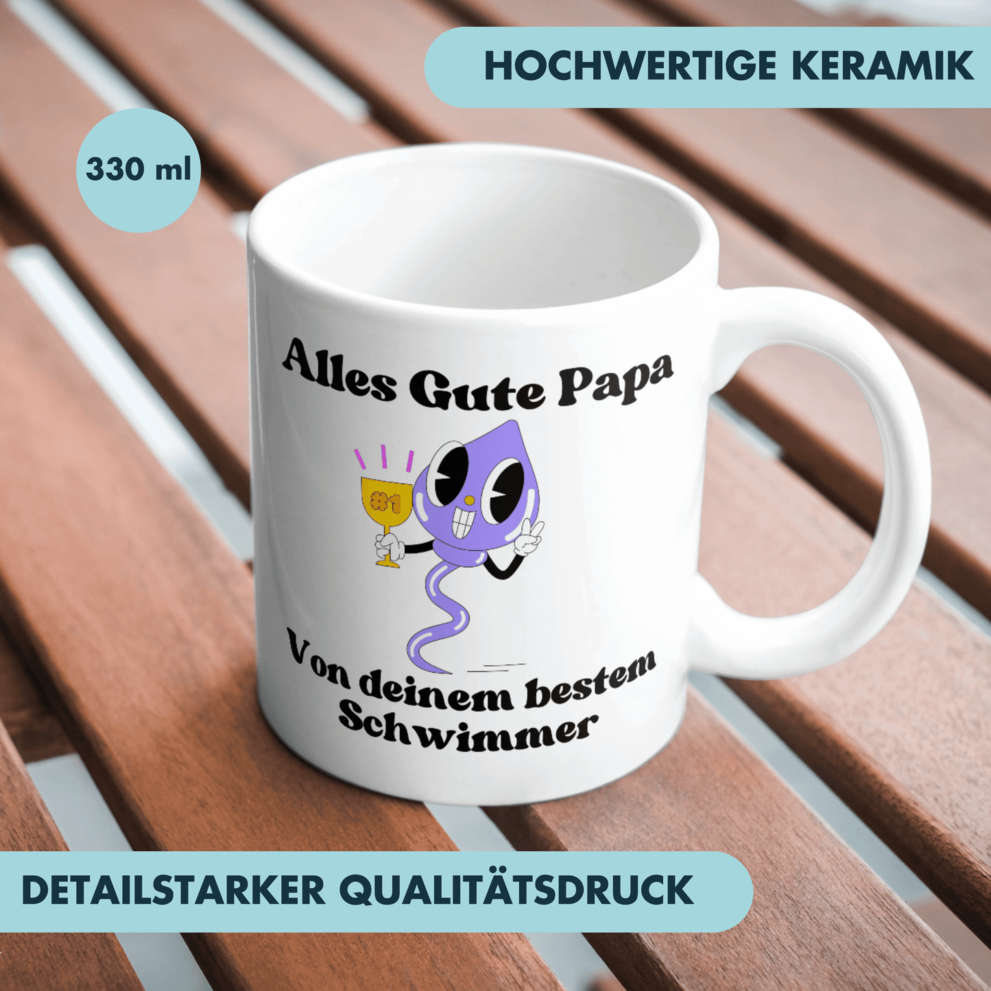 Alles Gute Papa Von Deinem Besten Schwimmer Spermie Kaffee Tasse