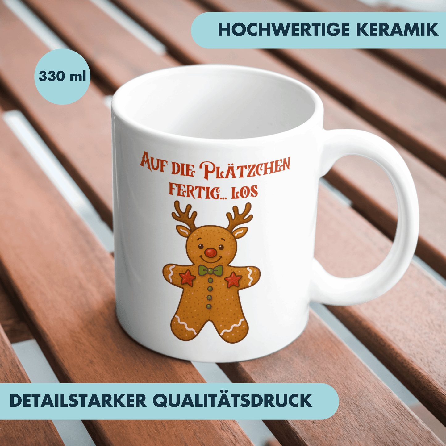 Auf Die Plätzchen Fertig Los Weihnachten Kaffee Tasse