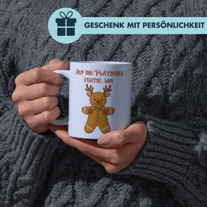 Auf Die Plätzchen Fertig Los Weihnachten Kaffee Tasse