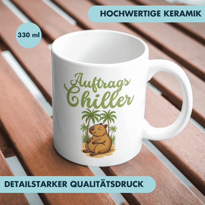 Auftragschiller Capybara Wortspiel Kaffee Tasse