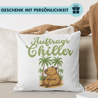 Auftragschiller Capybara Wasserschwein Wortspiel Deko Kissen