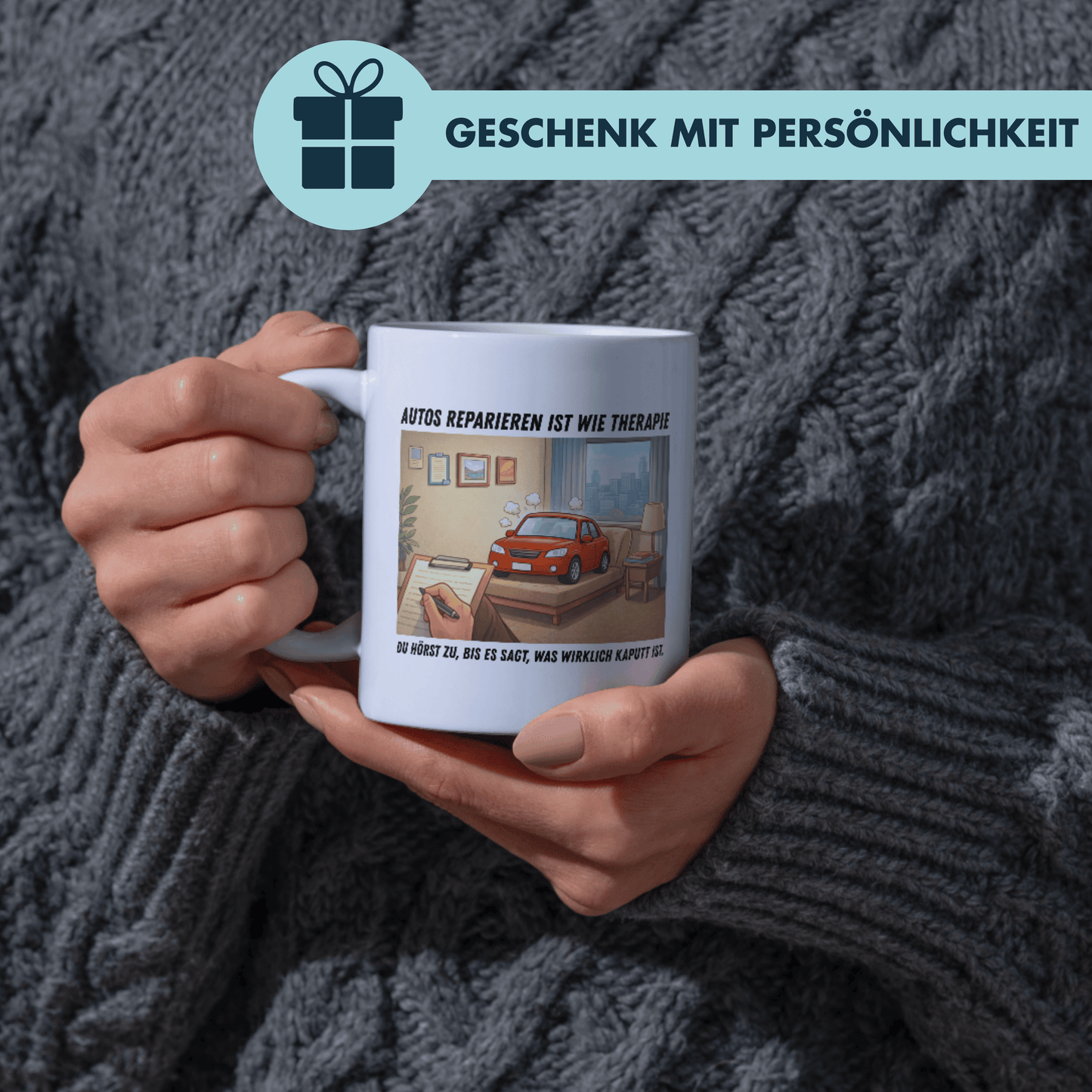 Autos Reparieren Ist Wie Therapie KFZ-Mechatroniker Kaffee Tasse