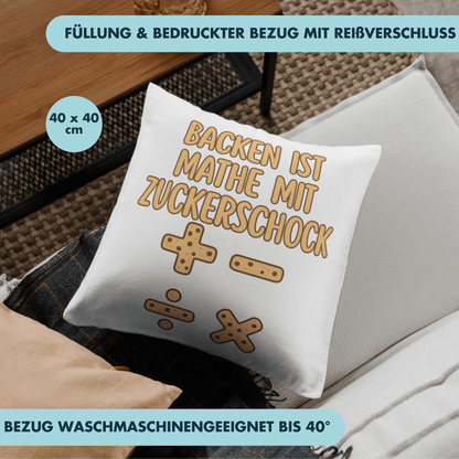 Backen Ist Mathe Mit Zuckerschock Deko Kissen