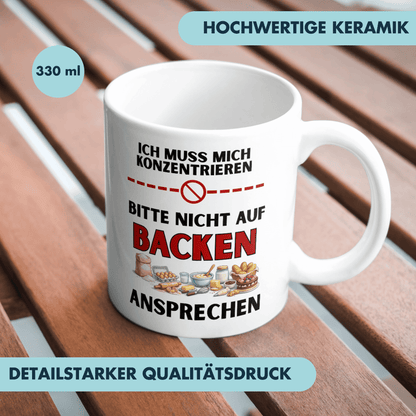 Ich Muss Mich Konzentrieren Bitte Nicht Auf Backen Ansprechen Kaffee Tasse