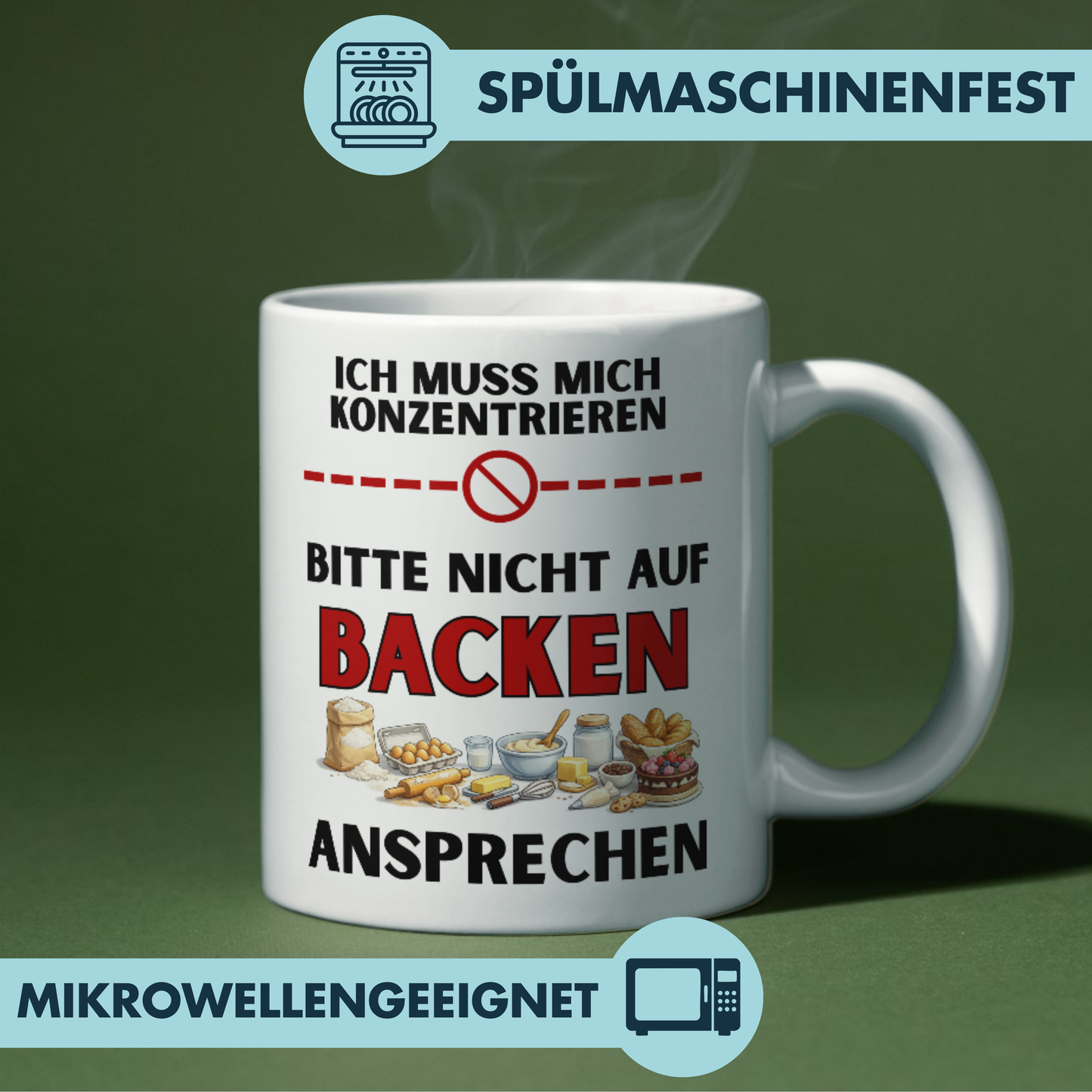 Ich Muss Mich Konzentrieren Bitte Nicht Auf Backen Ansprechen Kaffee Tasse