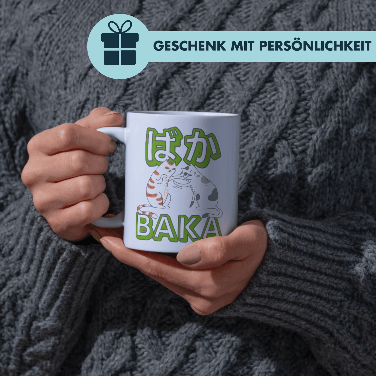 Baka Katzen Backpfeife Anime Kaffee Tasse