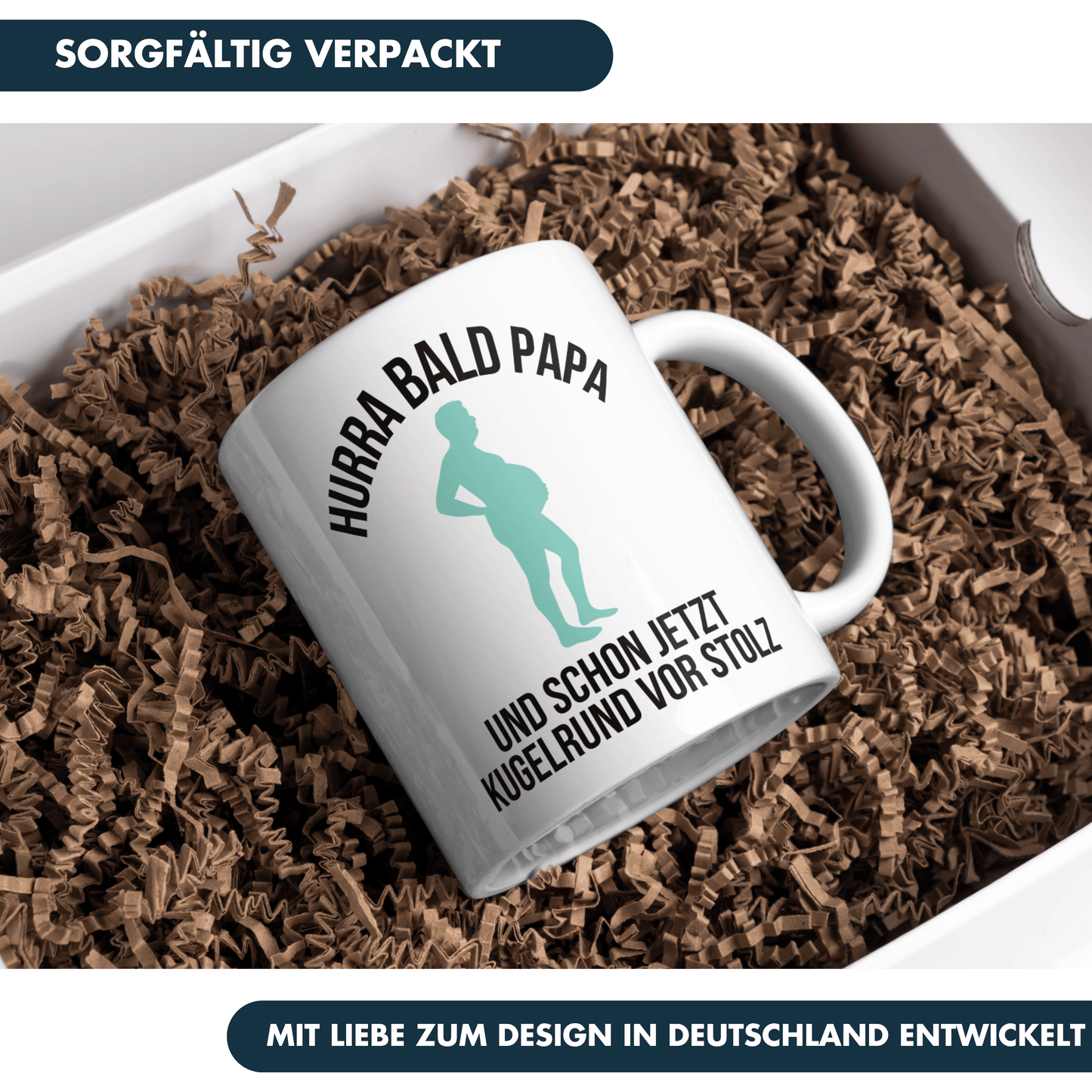 Hurra Bald Papa Und Schon Jetzt Kugelrund Vor Stolz Schwangerschaft Kaffee Tasse