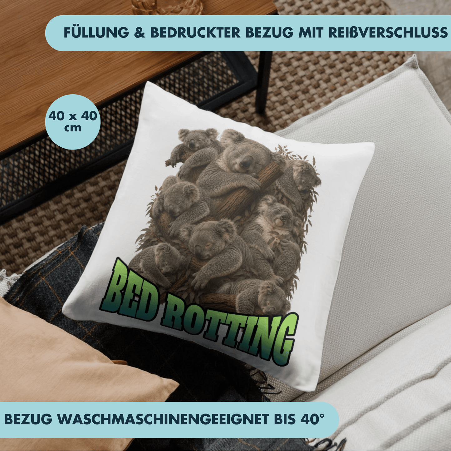 Bed Rotting Koala Bootleg Deko Kissen