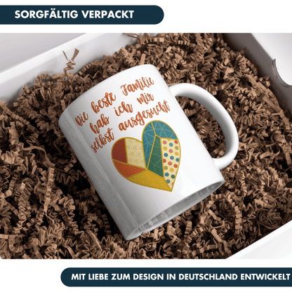 Die Beste Familie Hab Ich Mir Selbst Ausgesucht Patchwork Herz Kaffee Tasse