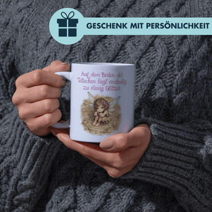 Auf Dem Boden Der Tatsachen Liegt Eindeutig Zu Wenig Glitzer Kaffee Tasse