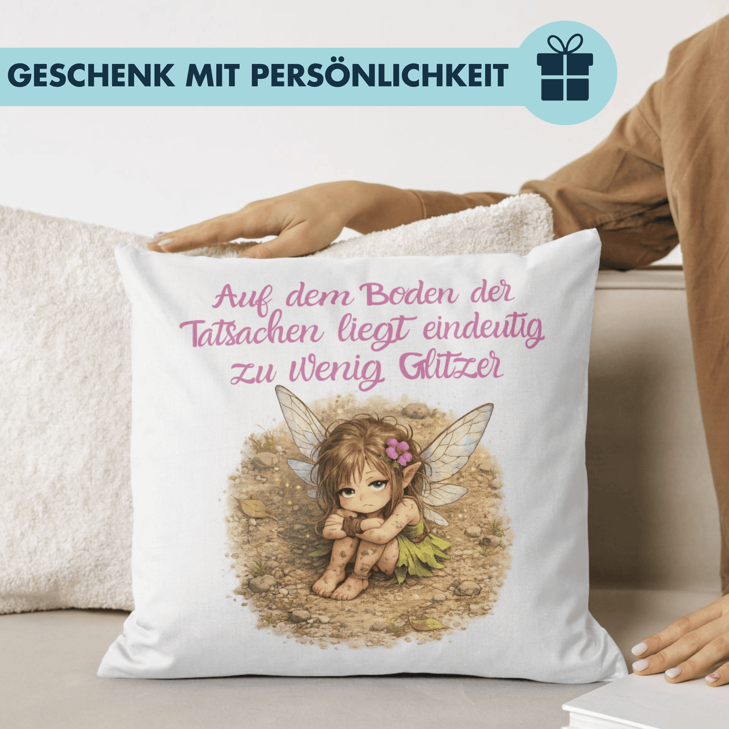Auf Dem Boden Der Tatsachen Liegt Eindeutig Zu Wenig Glitzer Deko Kissen