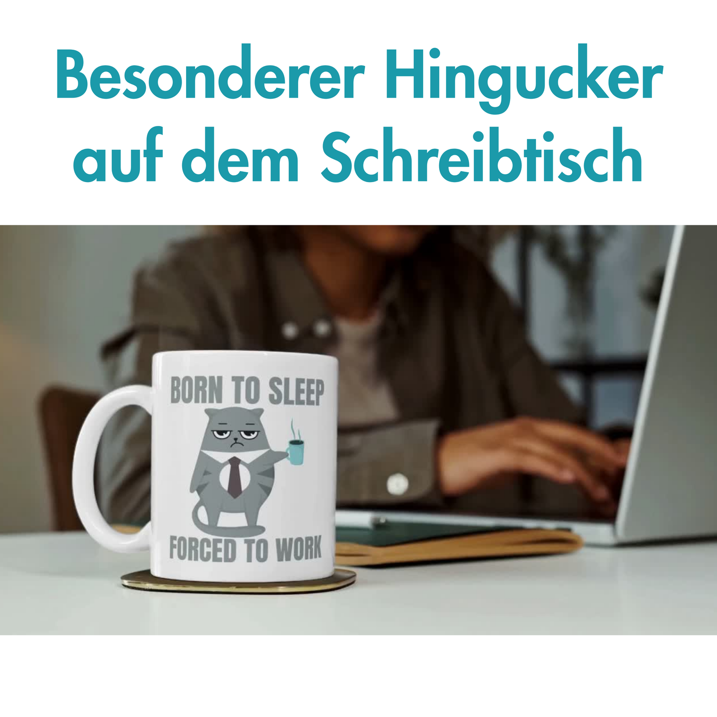 Born To Sleep Forced To Work Katzen Kaffee Tasse