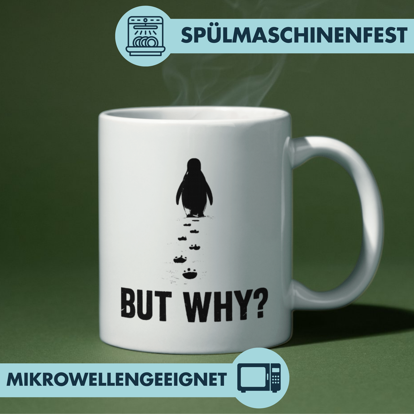 But Why Pinguin Minimalistisch Kaffee Tasse