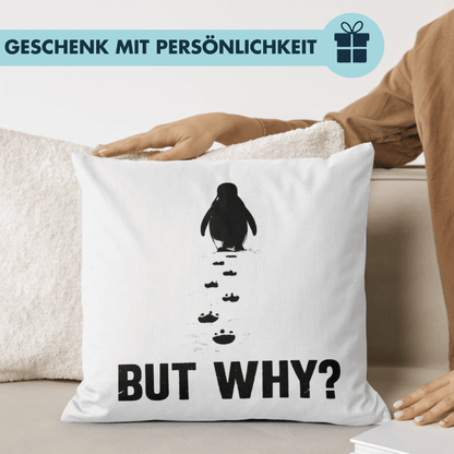 But Why Pinguin Minimalistisch Deko Kissen