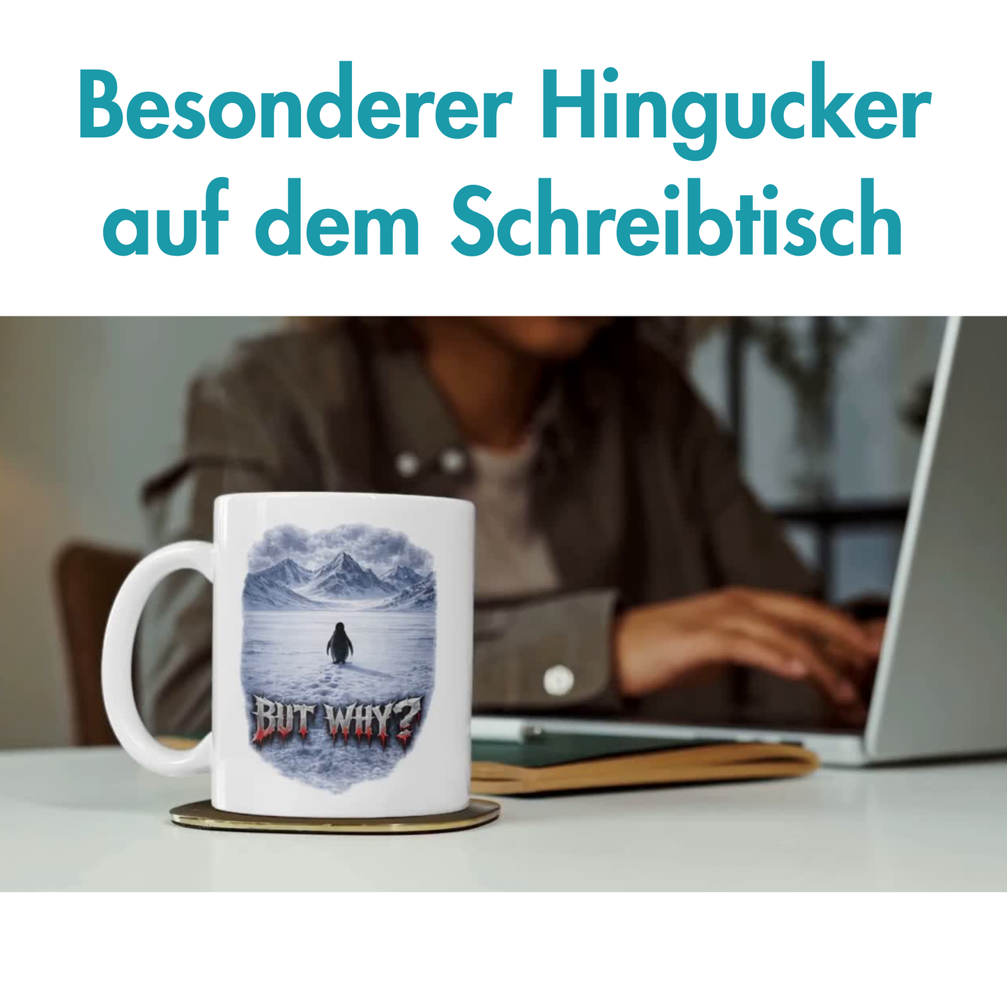 But Why? Pinguin Meme Kaffee Tasse