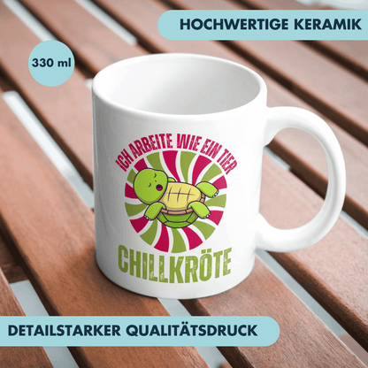 Ich Arbeite Wie Ein Tier Chillkröte Wortspiel Kaffee Tasse