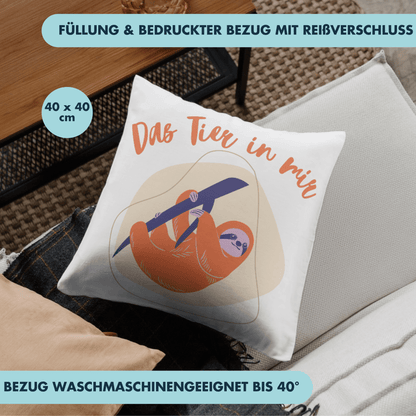 Das Tier In Mir Faultier Deko Kissen