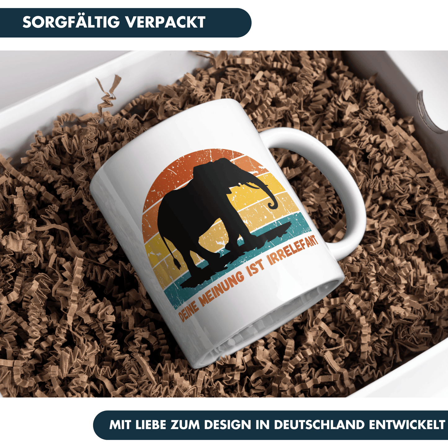 Deine Meinung Ist Irrelefant Elefant Wortspiel Kaffee Tasse