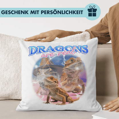 Bartagame Dragons Are Real Deko Kissen