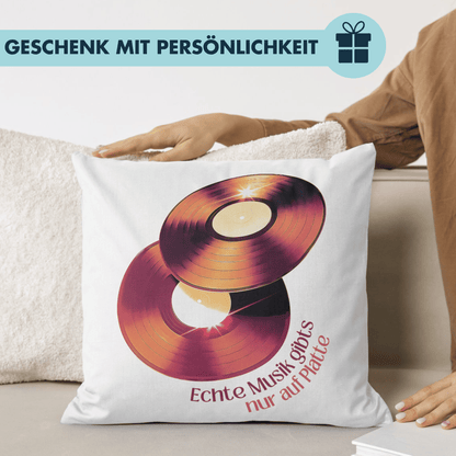 Echte Musik Gibts Nur Auf Platte Vinyl Deko Kissen