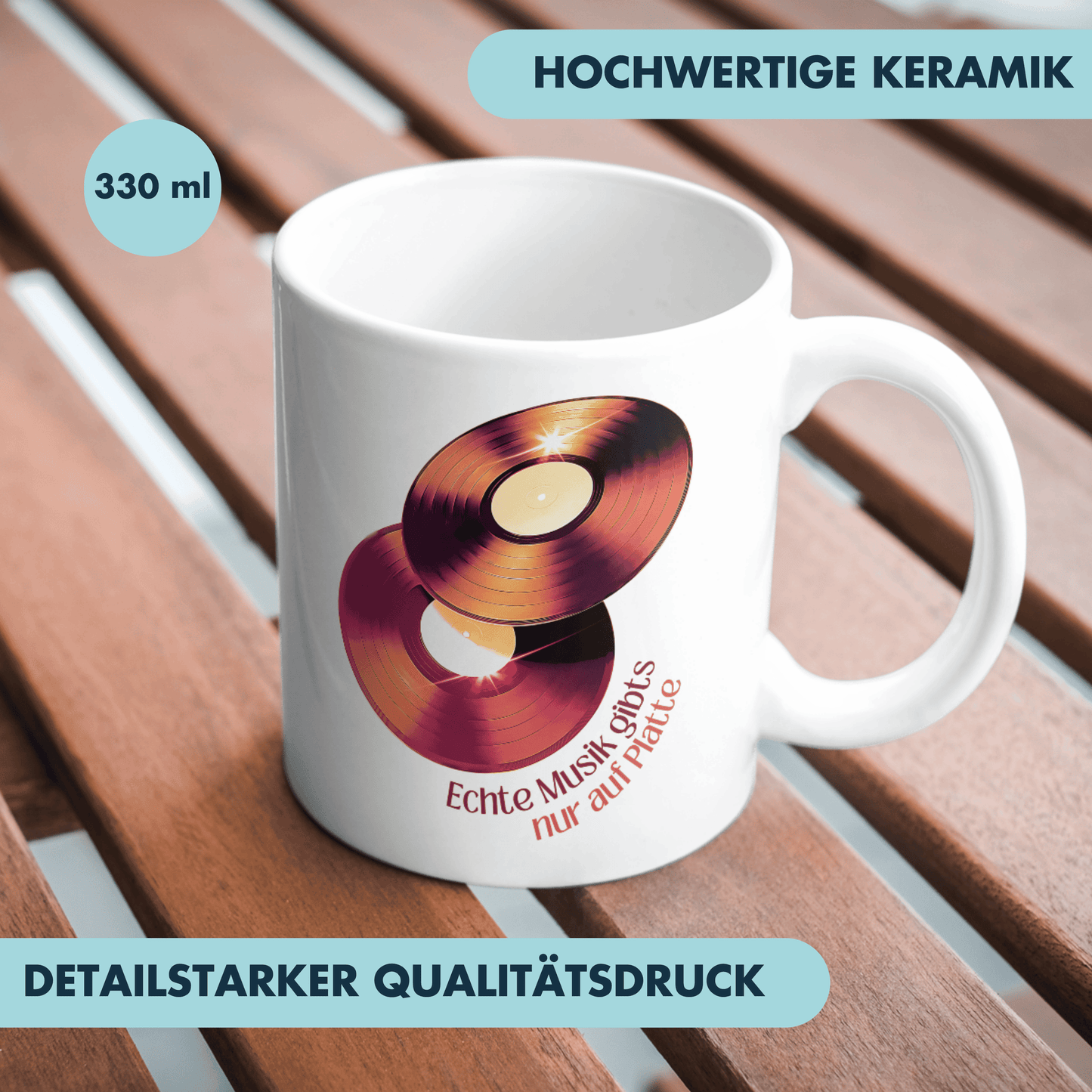 Echte Musik Gibts Nur Auf Platte Schallplatten Kaffee Tasse