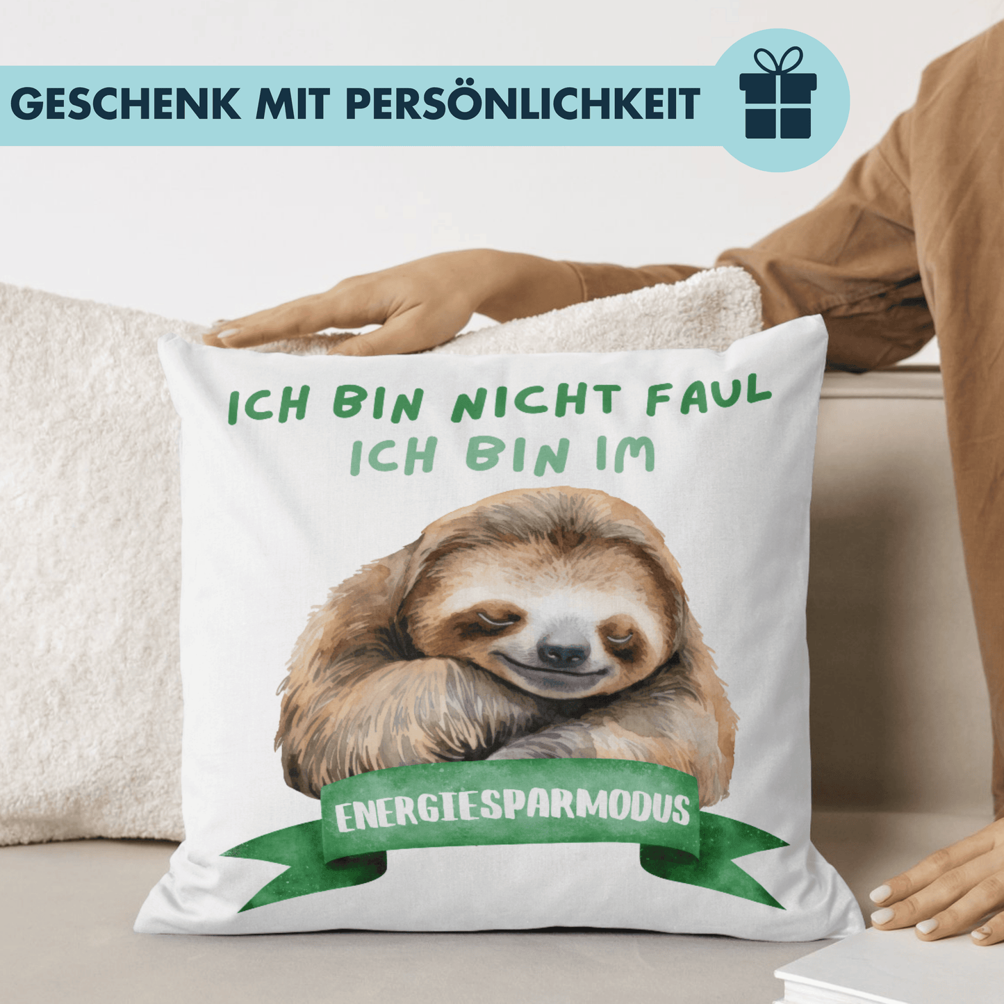 Ich Bin Nicht Faul Ich Bin Im Energiesparmodus Faultier Deko Kissen