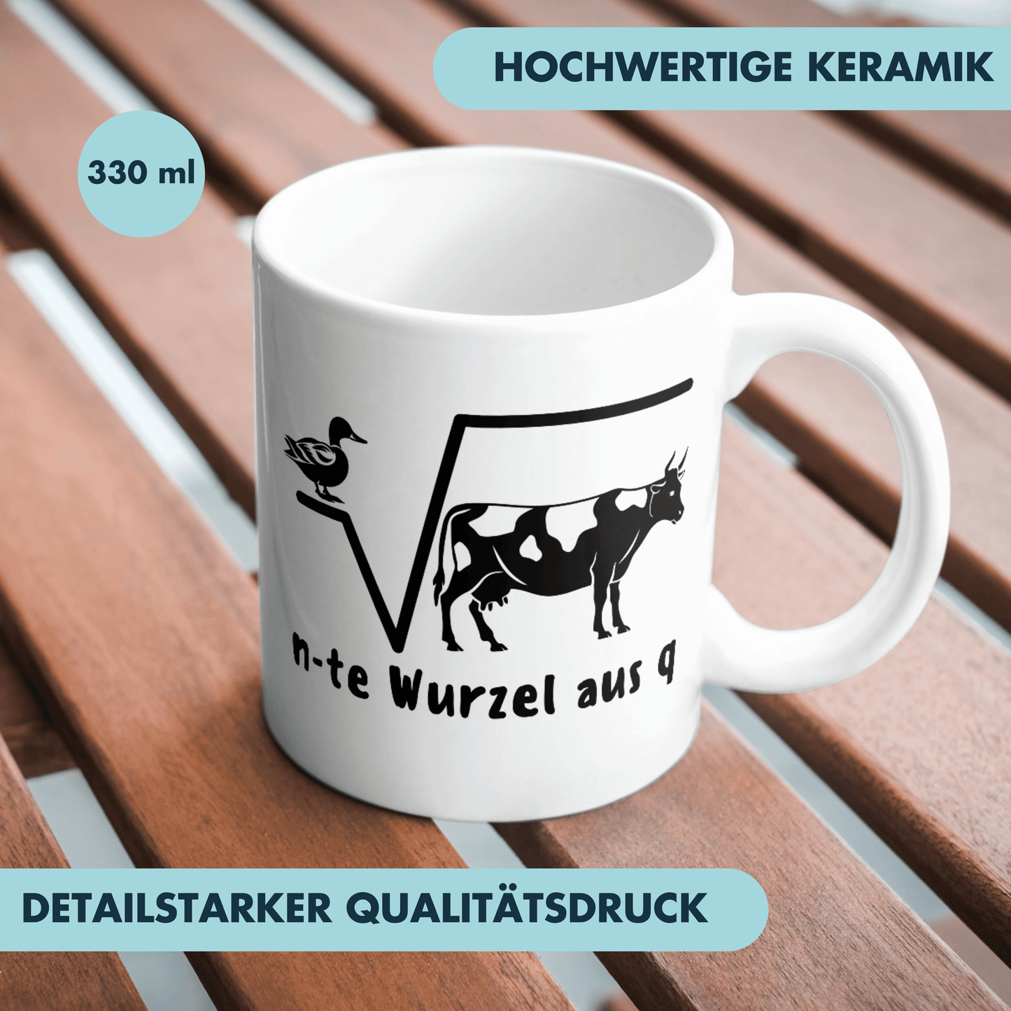 Ente Wurzel Aus Kuh Mathe Wortspiel Kaffee Tasse