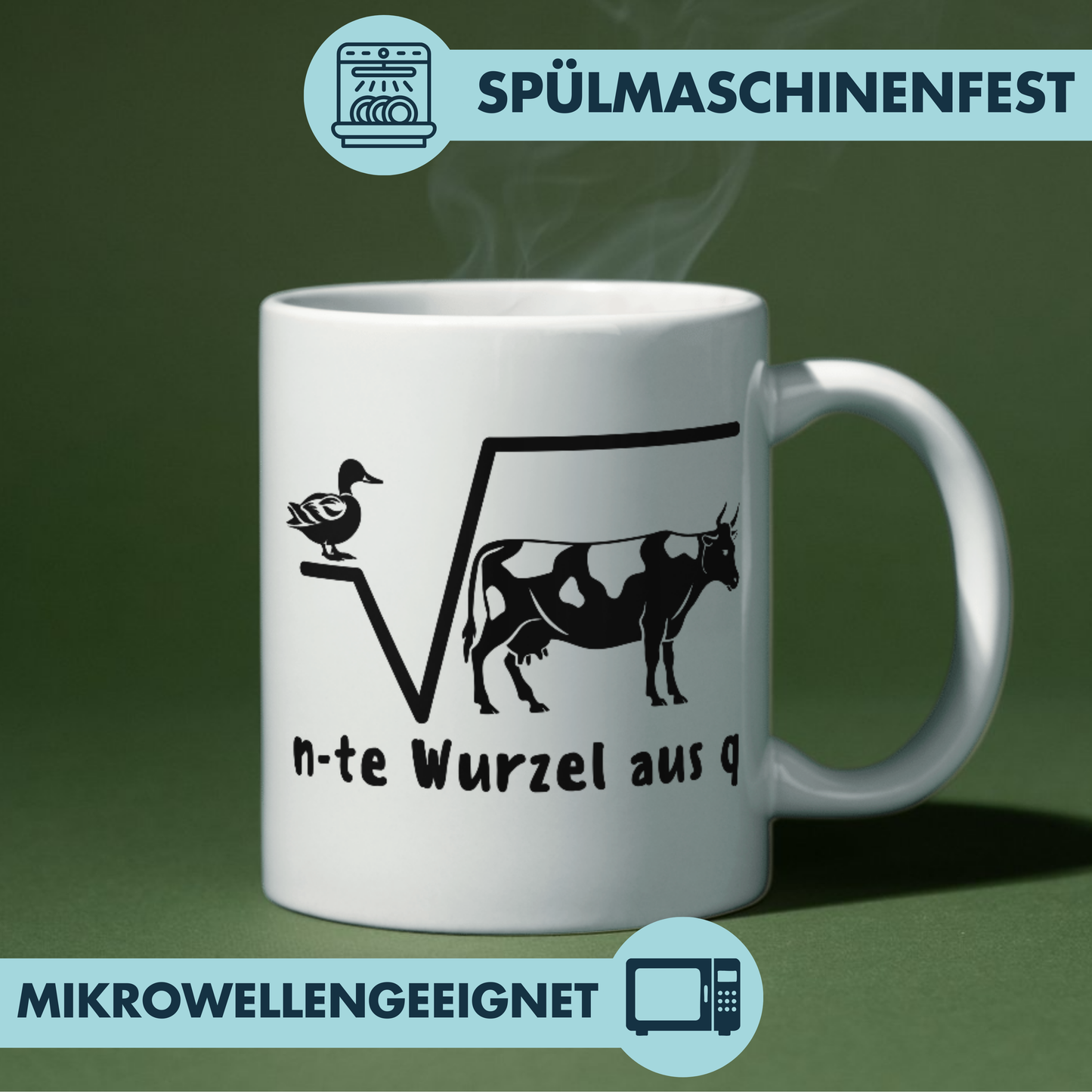 Ente Wurzel Aus Kuh Mathe Wortspiel Kaffee Tasse