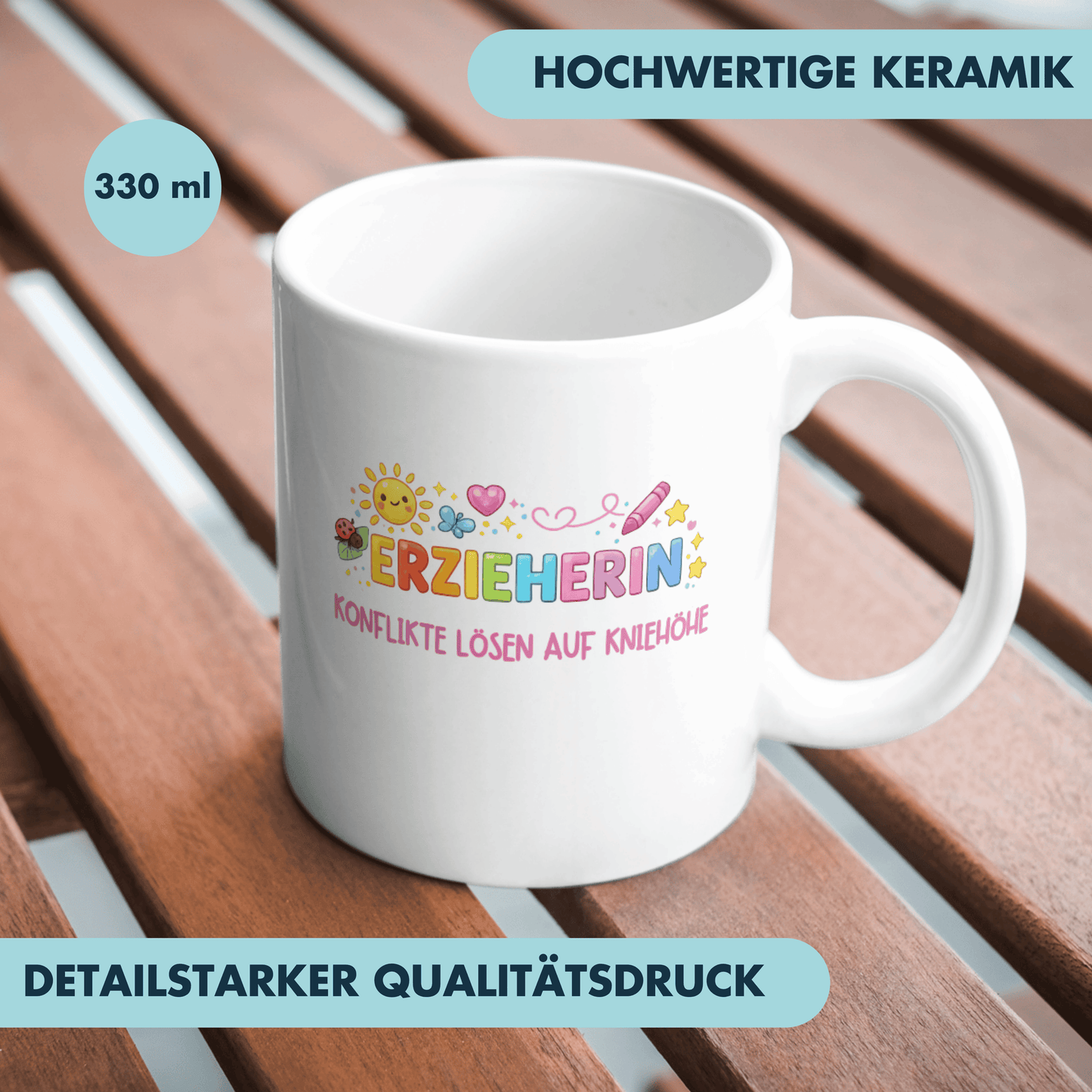 Erzieherin Konflikte Lösen Auf Kniehöhe Kaffee Tasse
