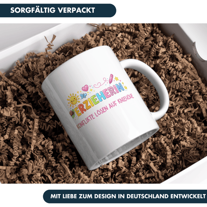 Erzieherin Konflikte Lösen Auf Kniehöhe Kaffee Tasse