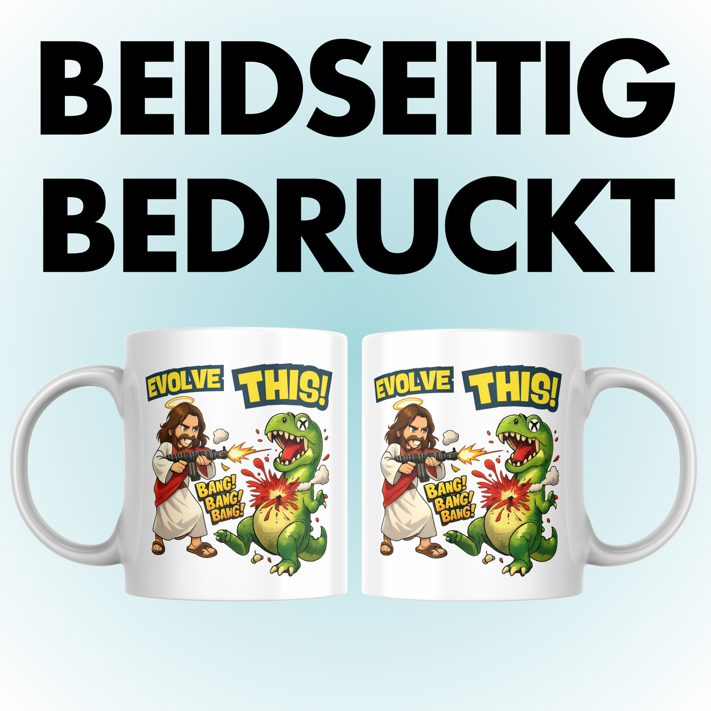 Evolve This Jesus T-Rex Kaffee Tasse