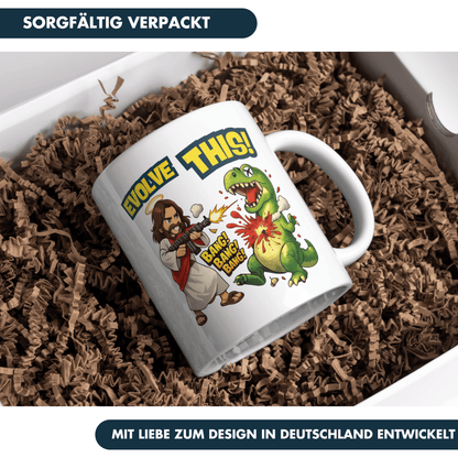 Evolve This Jesus T-Rex Kaffee Tasse