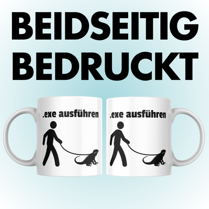 Exe Ausführen IT Wortspiel Programmierer Kaffee Tasse