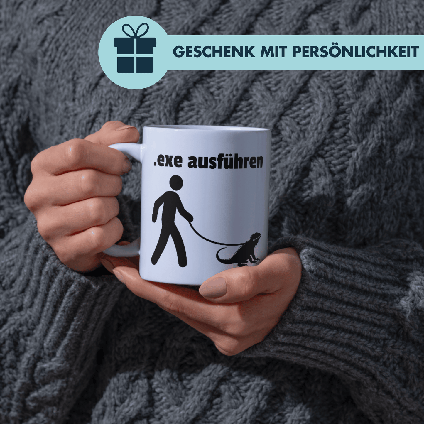 Exe Ausführen IT Wortspiel Programmierer Kaffee Tasse