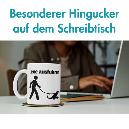 Exe Ausführen IT Wortspiel Programmierer Kaffee Tasse