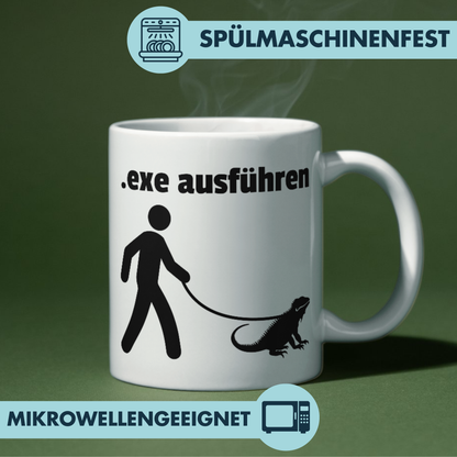Exe Ausführen IT Wortspiel Programmierer Kaffee Tasse