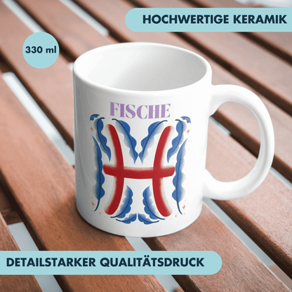 Fische Pisces Sternzeichen Kaffee Tasse