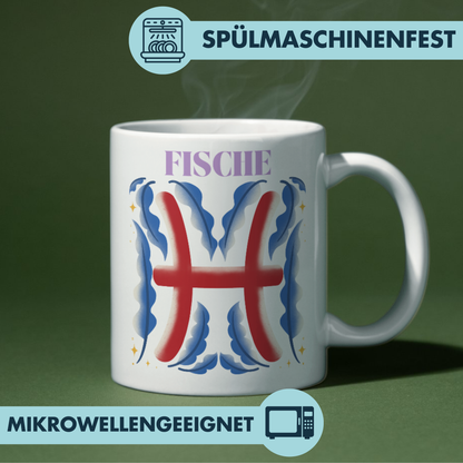 Fische Pisces Sternzeichen Kaffee Tasse