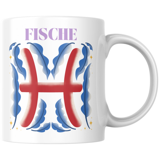Fische Pisces Sternzeichen Kaffee Tasse
