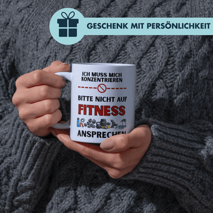 Ich Muss Mich Konzentrieren Bitte Nicht Auf Fitness Ansprechen Kaffee Tasse
