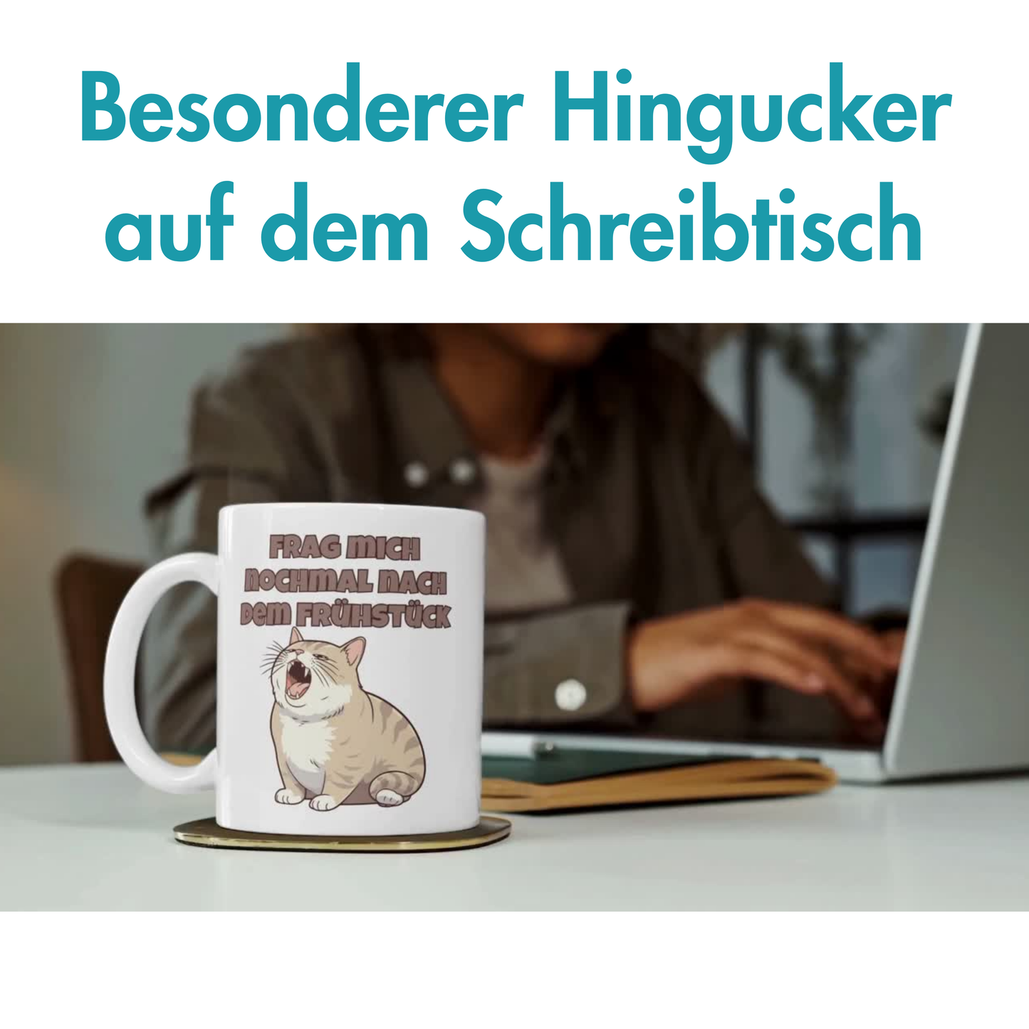Frag Mich Nochmal Nach Dem Frühstück Katze Kaffee Tasse