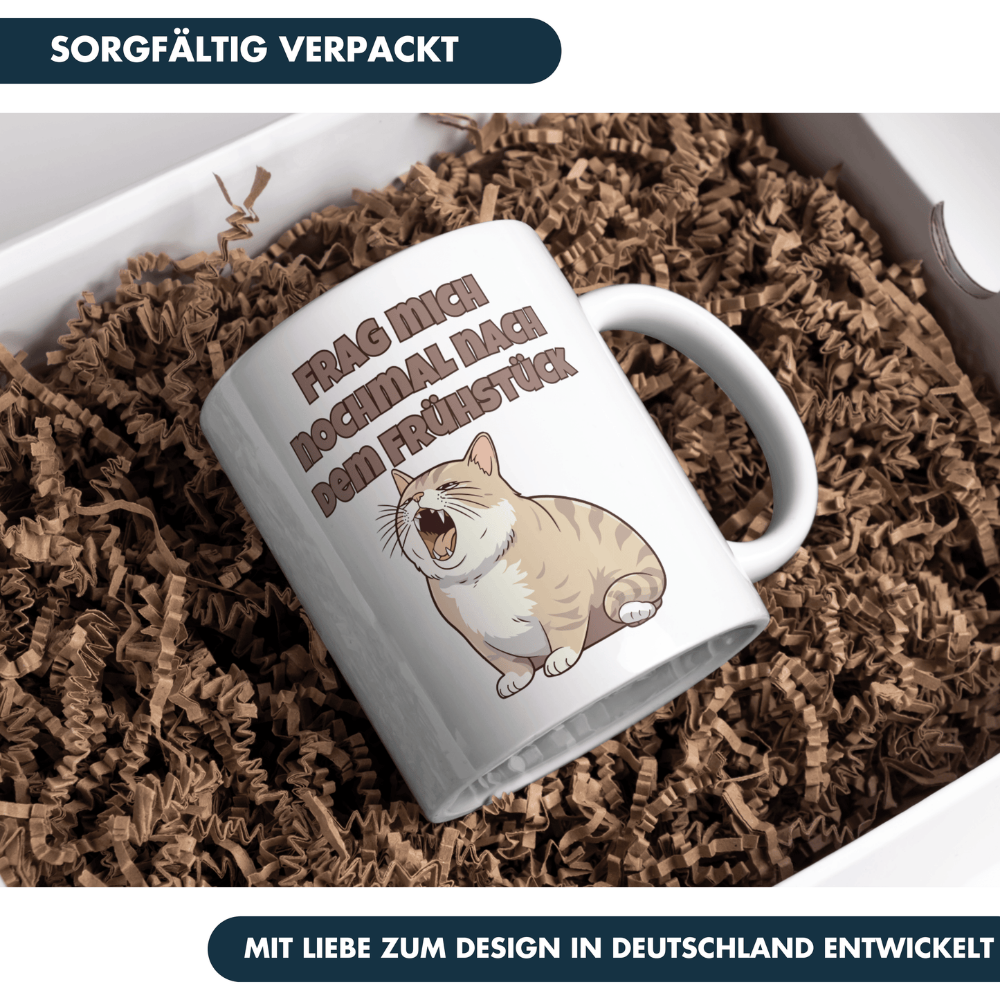 Frag Mich Nochmal Nach Dem Frühstück Katze Kaffee Tasse