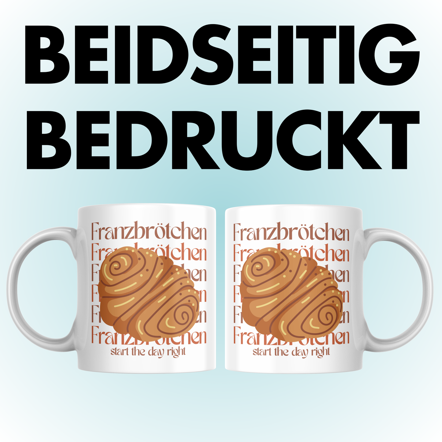 Franzbrötchen Start The Day Right Gebäck Frühstück Kaffee Tasse