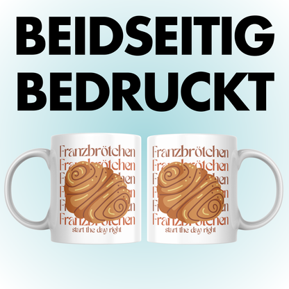 Franzbrötchen Start The Day Right Gebäck Frühstück Kaffee Tasse