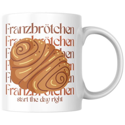 Franzbrötchen Start The Day Right Gebäck Frühstück Kaffee Tasse