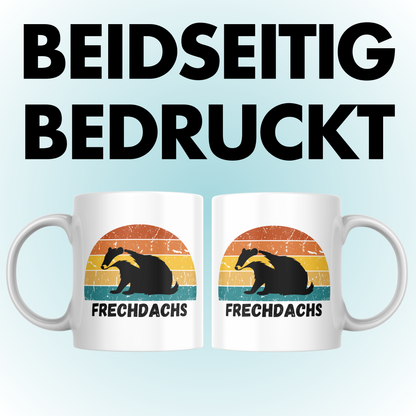 Frechdachs Dachs Retro Kaffee Tasse