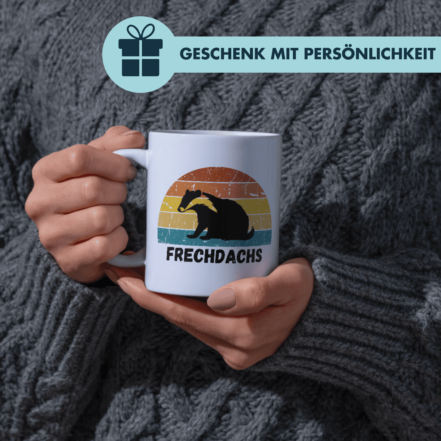 Frechdachs Dachs Retro Kaffee Tasse