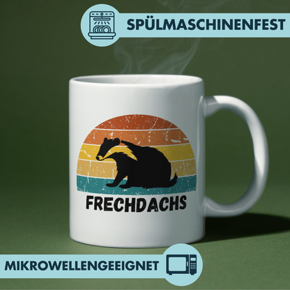 Frechdachs Dachs Retro Kaffee Tasse