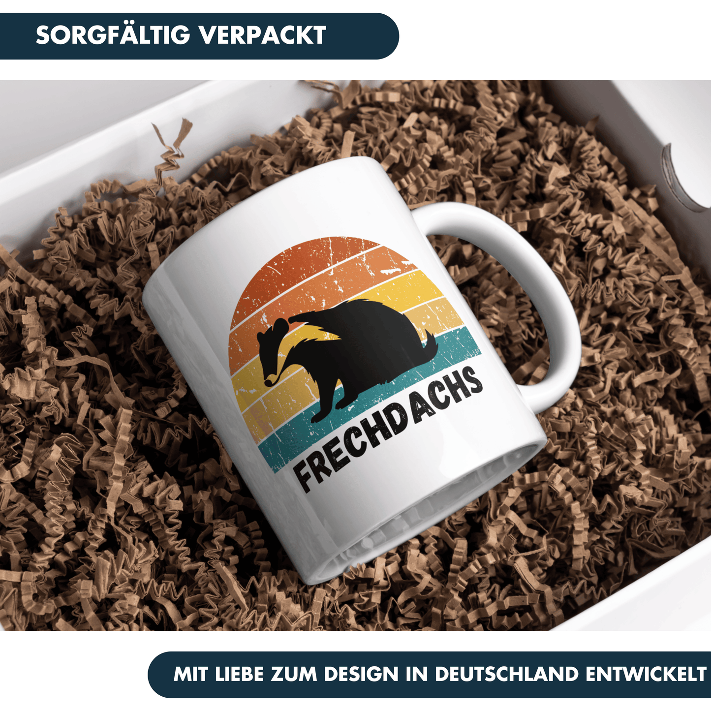 Frechdachs Dachs Retro Kaffee Tasse