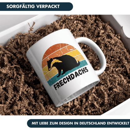 Frechdachs Dachs Retro Kaffee Tasse